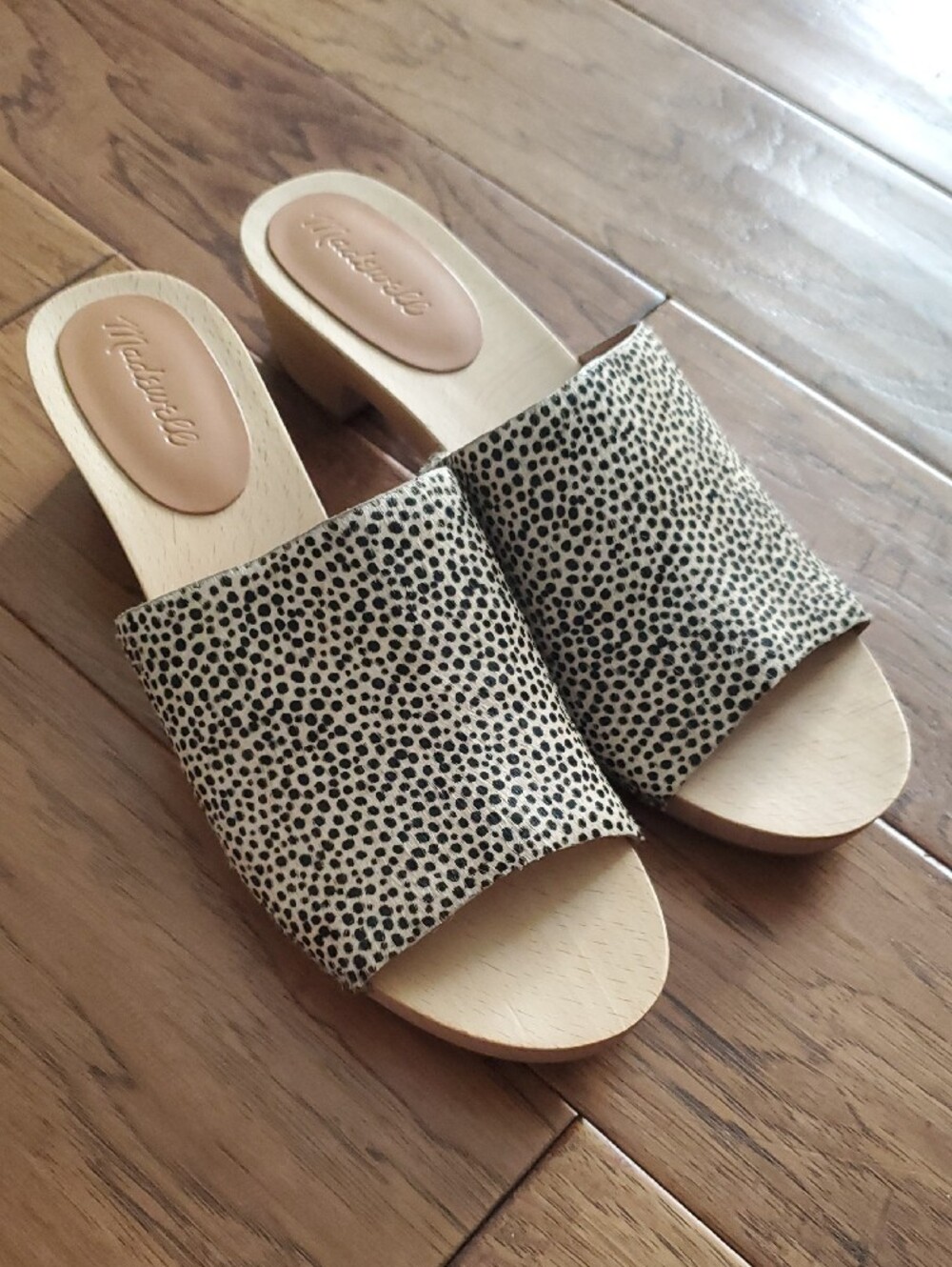 Madewell The Evelyn Slide Clog Spotted Calf Hair Women's Size 10